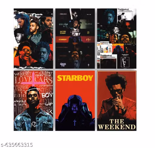 Plastic Set of 6 The Weekend Poster for Home Office and Student Room Wall | Aesthetic Poster | Wall Decor (12x8 Inch)