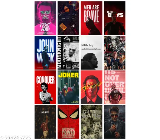 Motivational Movie & Superhero Paper Posters – Premium 300GSM Wall Decor Prints