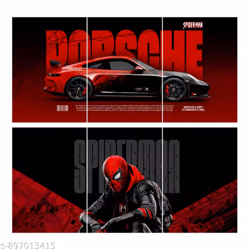 Porsche 911 x Spider-Man Split Poster (Pack of 6)