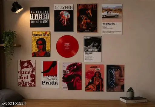 WallVibe Premium Aesthetic Music & Art Poster Set (12 Pieces)