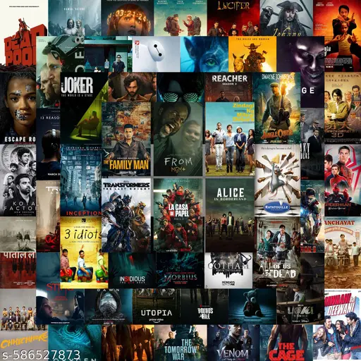 Movies & Webseries Wall Poster Combo (Pack of 54)